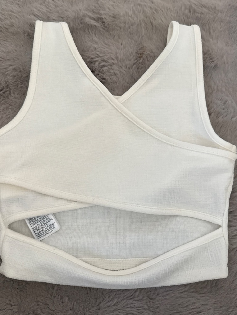 Roxy White Ribbed Crop Tank - Picture 2 of 3